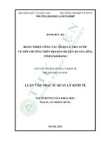Luận văn thạc sĩ quản lý kinh tế: Nghiên cứu thực trạng và đề xuất giải pháp quản lý tài nguyên rừng tại khu rừng phòng hộ Phu Phừng, tỉnh Luông Pha Bang, nước CHDCND Lào