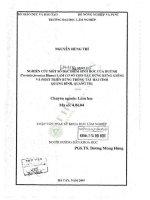 Luận văn thạc sĩ khoa học lâm nghiệp: Nghiên cứu một số đặc điểm sinh học của Huỷnh (Terrietia javanica Blume) làm cơ sở cho xây dựng rừng giống và phát triển rừng trồng tại hai tỉnh Quảng Bình, Quảng Trị