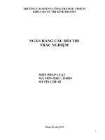ngân hàng câu hỏi thi trắc nghiệm môn pháp luật