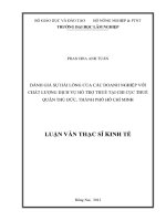 Luận văn thạc sĩ kinh tế: Đánh giá sự hài lòng của các doanh nghiệp với chất lượng các dịch vụ hỗ trợ thuế tại chi cục thuế quận Thủ Đức, Thành phố Hồ Chí Minh
