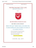 hân tích quy trình tháo lắp kiểm tra và bảo dưỡng kỹ thuật động cơ xăng 3s của hãng toyota