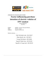 factor influencing purchase intention of electric vehicles of fpt student