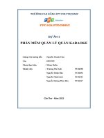 tiểu luận dự án 1 phần mềm quản lý quán karaoke