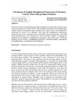 A PROTOTYPE OF ENGLISH METAPHORICAL EXPRESSION OF EMOTIONS USED BY THAI UNDERGRADUATE STUDENTS