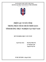 Đề tài khoa học cấp cơ sở: Phép lọc tuyến tính trong phân tích chuỗi thời gian: Tình huống thực nghiệm tại Việt Nam