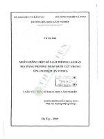 Luận văn thạc sĩ khoa học lâm nghiệp: Nhân giống một số loài phong lan bản địa bằng phương pháp nuôi cấy trong ống nghiệm (Invitro)