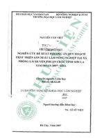 Luận văn thạc sĩ khoa học lâm nghiệp: Nghiên cứu đề xuất phương án quy hoạch phát triển sản xuất lâm nông nghiệp tại xã Phỏng Lái, huyện Thuận Châu, tỉnh Sơn La giai đoạn 2007 - 2016