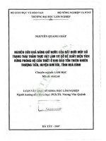 Luận văn thạc sĩ khoa học lâm nghiệp: Nghiên cứu khả năng giữ nước của đất dưới một số trạng thái thảm thực vật làm cơ sở đề xuất diện tích rừng phòng hộ cần thiết ở khu bảo tồn thiên nhiên Thượng Tiến, huyện Kim Bôi, tỉnh Hòa Bình