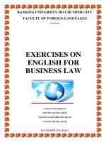 Tài liệu tham khảo: Exercises on english for business law - Nguyễn Quang Nhật, Nguyễn Ngọc Phương Dung, Nguyễn Hồng Oanh