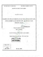 Luận văn thạc sĩ khoa học lâm nghiệp: Nghiên cứu đề xuất phương án quy hoạch sản xuất lâm, nông nghiệp tại xã Trường Sơn, huyện Lục Nam, tỉnh Bắc Giang