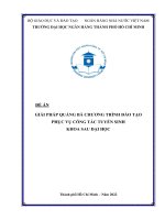 Đề án: Giải pháp quảng bá chương trình đào tạo phục vụ công tác tuyển sinh Khoa Sau đại học