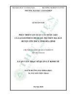 Luận văn thạc sĩ quản lý kinh tế: Phát triển sản xuất cây dược liệu Cà Gai Leo theo chuỗi giá trị trên địa bàn huyện yên thủy,tỉnh hòa bình