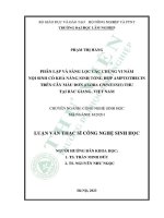 Luận văn thạc sĩ công nghệ sinh học: Phân lập và sàng lọc các chủng vi nấm nội sinh có khả năng sinh tổng hợp Amptothecin trên cây Mẫu đơn (Ixora Chinensis) thu tại Bắc Giang, Việt Nam