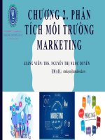 chương 2 phân tích môi trường marketing - Môn marketing căn bản
