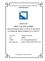 báo cáo thực tập tốt nghiệp phân tích hoạt động và đề xuất giải pháp cải thiện hệ thống website của công ty tnhh tory việt nam