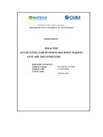 accounting for business decision making january 2022 semester