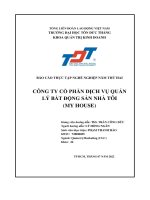 báo cáo thực tập nghề nghiệp năm thứ hai công ty cổ phần dịch vụ quản lý bất động sản nhà tôi my house