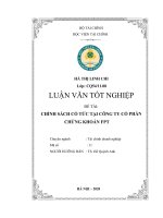 (Luận Văn Tốt Nghiệp Ngành Tài Chính Doanh Nghiệp) Chính Sách Cổ Tức Tại Công Ty Cổ Phần Chứng Khoán Fpt