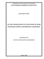 VỀ SỰ KHÔNG TỒN TẠI NGHIỆM CỦA MỘT SỐ PHƯƠNG TRÌNH ĐẠO HÀM RIÊNG PHI TUYẾN