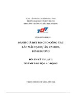 đồ án kỹ thuật đánh giá rủi ro cho công tác lắp mái tại dự án uniben bình dương