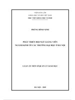 phát triển đội ngũ giảng viên ngành kinh tế các trường đại học ở hà nội