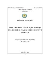 phân tích nhân tố tác động đến hiệu quả tài chính của các ngân hàng thương mại niêm yết ở việt nam