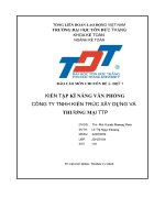 báo cáo môn chuyên đề 2 đợt 1 kiến tập kĩ năng văn phòng công ty tnhh kiến trúc xây dựng và thương mại ttp