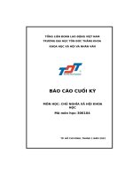 báo cáo cuối hiểu rõ hơn về chủ nghĩa xã hội cũng như tầm vai trò và tầm quan trọng của chủ nghĩa xã hội mà đất nước ta đàn xây dựng
