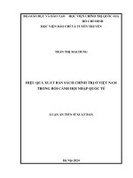 HIỆU QUẢ XUẤT BẢN SÁCH CHÍNH TRỊ Ở VIỆT NAM TRONG BỐI CẢNH HỘI NHẬP QUỐC TẾ