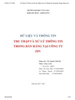 trường đại học văn langkhoa kế toán kiểm toándữ liệu và thông tinthu thập và xử lý thông tintrong bán hàng tại công tyzin