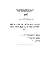 tiểu luận bảo mật thông tin tìm hiểu về hệ thống nhận dạng sinh trắc học bằng chữ ký viết tay
