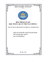 thảo luận học phần quản trị tài chính 1 đề tài quản trị nguồn tài trợ của tập đoàn fpt