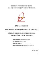 đề tài ảnh hưởng của nội dung video tiktok đến học sinh sinh viên