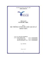 tiểu luận cơ sở dữ liệu đề tài hệ thống cơ sở dữ liệu quản lí sinh viên