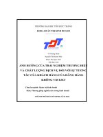ảnh hưởng của trải nghiệm thương hiệu và chất lượng dịch vụ đối với sự tương tác của khách hàng của hãng hàng không vietjet