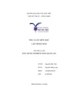 tiểu luận môn học lập trình web tên tiểu luận xây dựng website bán quần áo