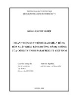 hoàn thiện quy trình giao nhận hàng hóa xuất khẩu bằng đường hàng không của công ty tnhh parafreight việt nam