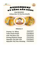 tiểu luận asm kĩ năng bán hàng lựa chọn sản phẩm và hình thành ýtưởng bán hàng