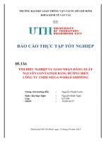 đề tài tìm hiểu nghiệp vụ giao nhận hàng xuất nguyên container bằng đường biển công ty tnhh mega world shipping