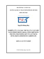 nghiên cứu các đặc trưng của vật liệu nano perovskite gdfeo3 tổng hợp bằng phương pháp đồng kết tủa sử dụng dung dịch ammonium carbonate