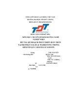 đề tài kế hoạch phát triển bản thân tại bộ phận sales marketing trong khách sạn caravelle saigon