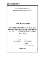 Hoàn thiện quy trình giao nhận hàng hóa nhập khẩu bằng đường hàng không của công ty TNHH logistics quốc tế adp loxson Việt Nam
