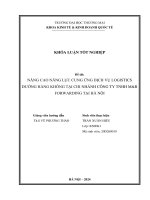 Nâng cao năng lực cung ứng dịch vụ logistics đường hàng không tại chi nhánh công ty TNHH mr forwarding tại Hà Nội