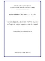 Đề tài nghiên cứu khoa học cấp trường: Văn hóa đọc của sinh viên trường Đại học Ngân hàng trong bối cảnh chuyển đổi số