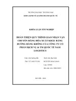 hoàn thiện quy trình giao nhận vận chuyển hàng hóa xuất khẩu bằng đường hàng không của công ty cổ phần dv tm quốc tế nam logistics