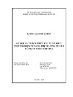 Cơ hội và thách thức khi xuất khẩu thiết bị điện tử sang thị trường eu của công ty tnhh gsi vina
