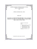 nguyên lý về mối liên hệ phổ biến và sự vận dụng nội dung nguyên lý vào nhận thức và hoạt động thực tiễn của bản thân