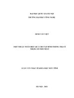 (Luận Văn Thạc Sĩ Khoa Học Máy Tính) Một Thuật Toán Hiệu Quả Cho Tập Đỉnh Thống Trị Có Trọng Số Nhỏ Nhất
