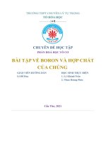 chuyên đề học tâp phần hoá học vô cơ bài tập về boron và hợp chấtcủa chúng