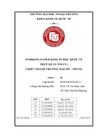 Tiểu luận giữa kì Kinh tế học quốc tế 2: Thuế quan tối ưu: Chiến tranh thương mại Mỹ - Trung
